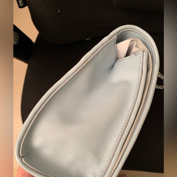 Tory Burch Fleming icy blue leather convertible shoulder bag /crossbody - Picture 14 of 15